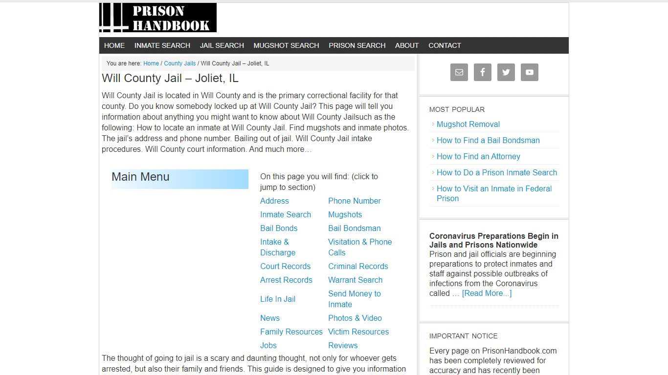 Will County Jail – Joliet, IL - Prison Handbook